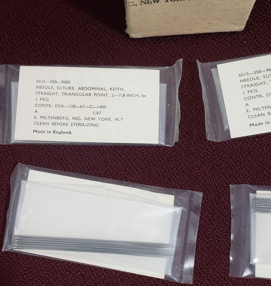 Abdominal Keith Suture Needles Straight Triangular Point 2 7/8 " Box Expired