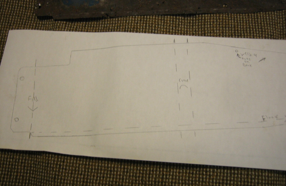 Willys Jeep FC-150 Dash Valence Lower Panel Paper Pattern Forward Control 56-64