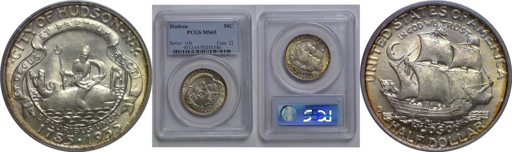 1935 Hudson Commemorative Half Dollar   PCGS MS-65