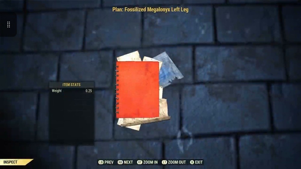 (Xbox) Fossilized Megalonyx Left Leg Plan