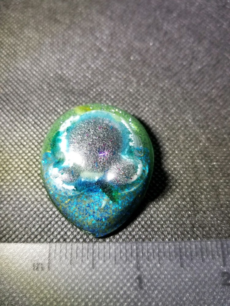 Resin Art Alien , GLOWS, solar system, galaxy, Blacklight, pendant, unique