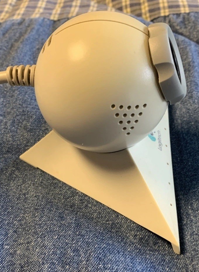 Vintage Logitech Quickcam USB Webcam 2000s Computer Wired w/Camera Base - Tested