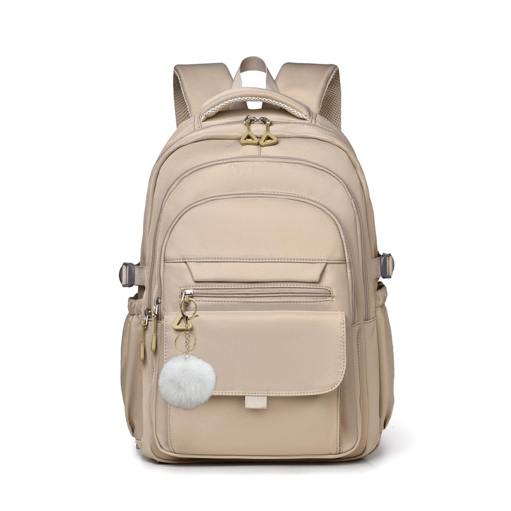School Backpack Girls Boys Solid Color Aesthetic Bookbag Elementary Khaki