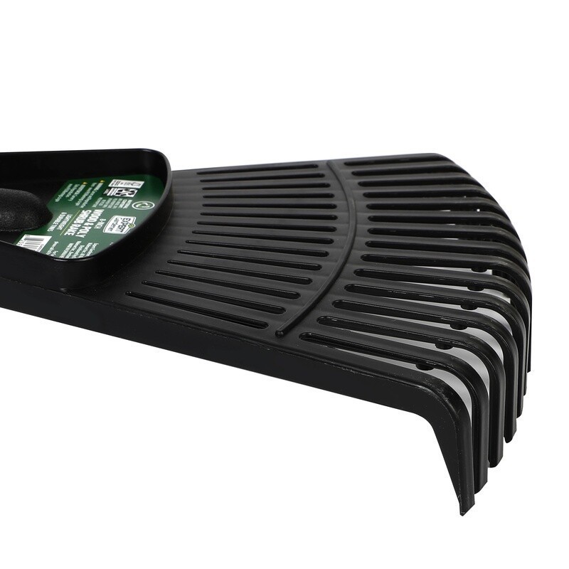8" Wood Poly Leaf Rake Durable Ergonomic Handle Easy Cleanup Garden Tool Rake