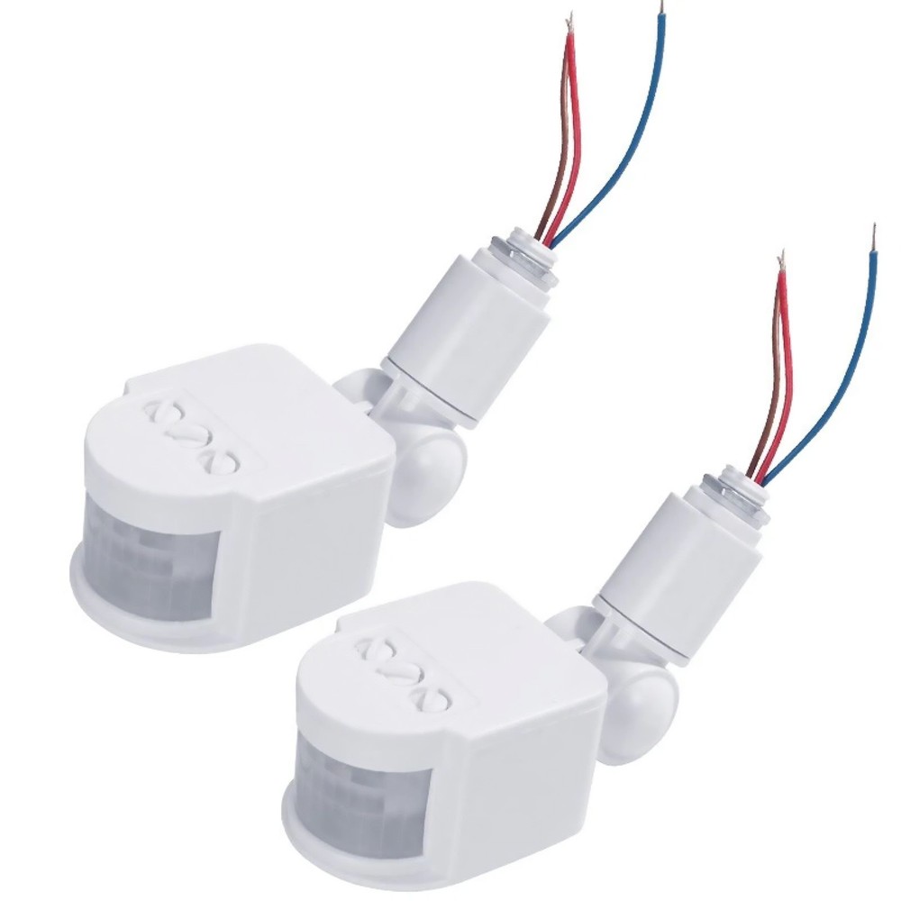 2pcs PIR Motion Sensor Switch For Ambient Light: 2LUX~2000LUX (Adjustable)