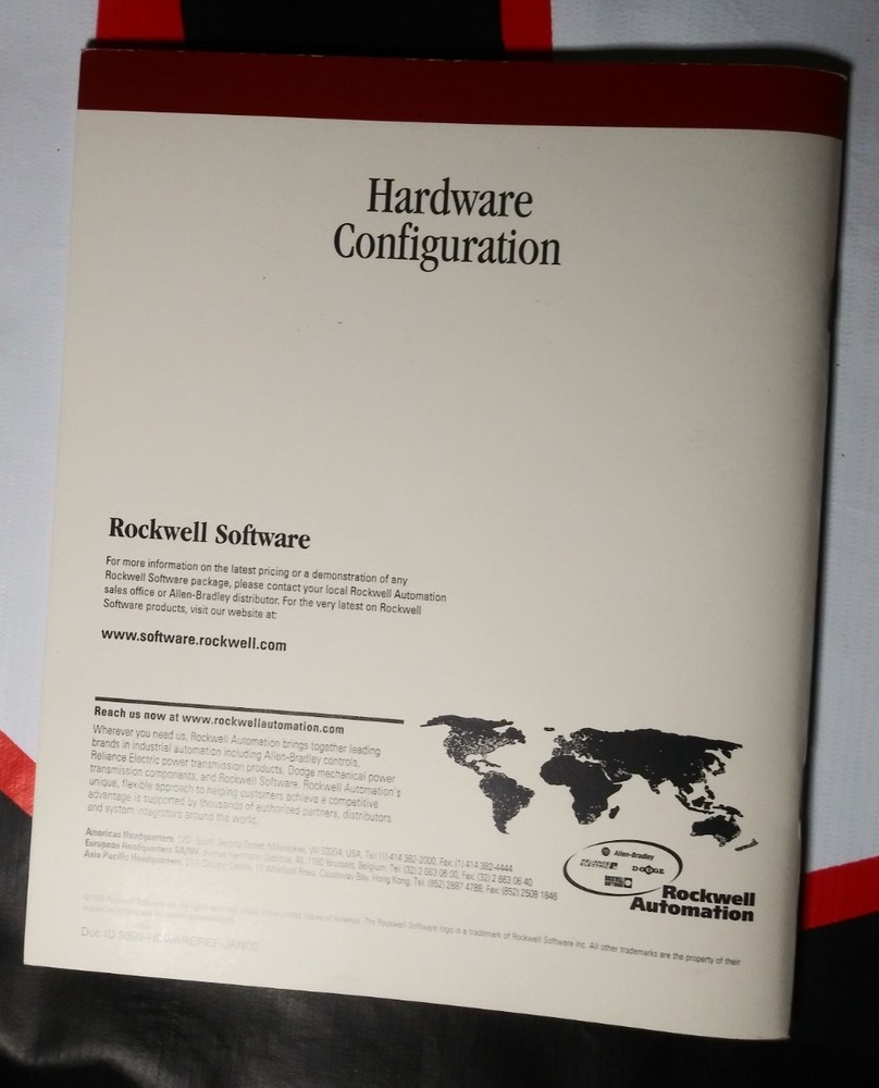 ROCKWELL SOFTWARE 9399-HDWAREREF-JAN00 HARDWARE CONFIGURATION REFERENCE GUIDE
