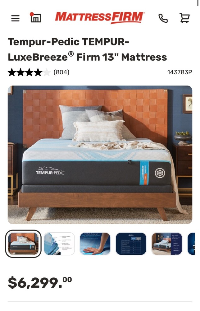 Tempurpedic Luxebreeze CalKingMattress