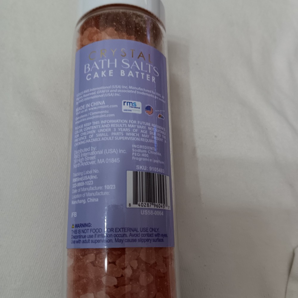 Crystal Bath Salts 7.93oz Cake Batter Sealed