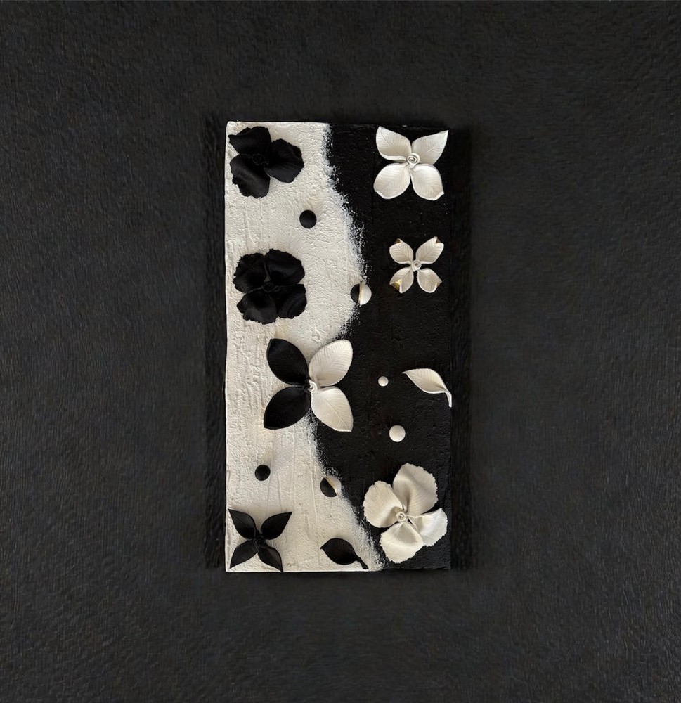 Original  Fine Textured Artwork , Black & White  Divine Duality no2