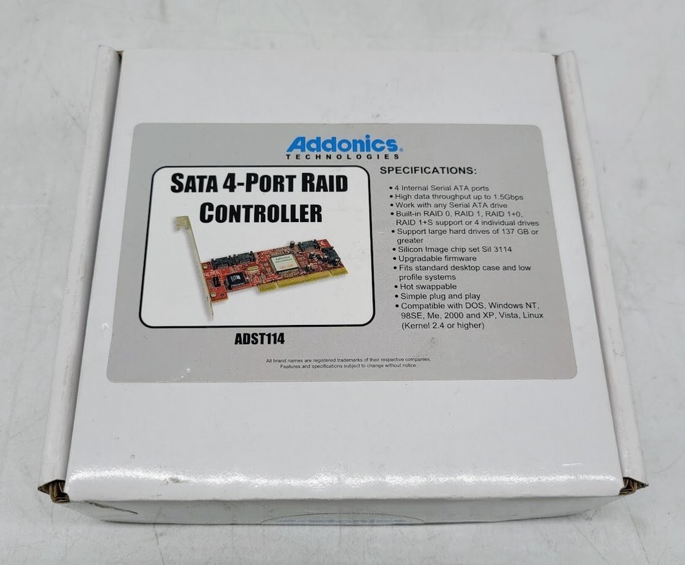 Addonics ADST114 4 Port Serial ATA RAID Controller