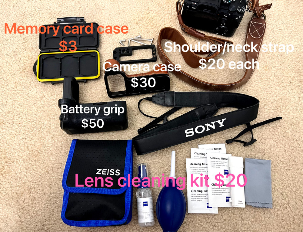 Camera accessories, tripod, camera bag