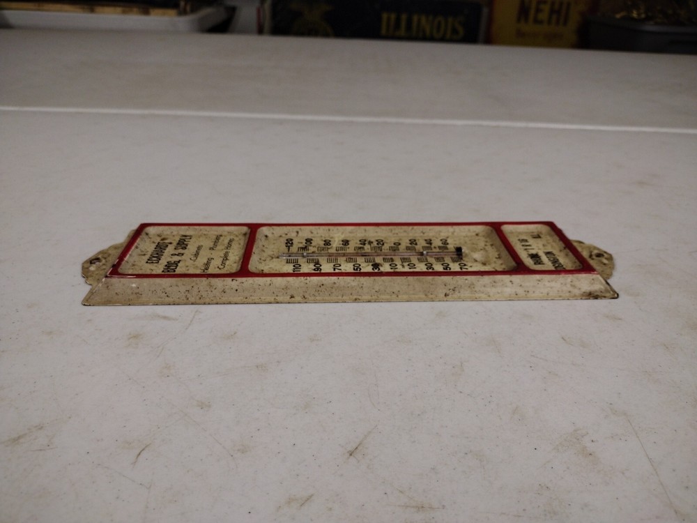 Vintage Eckhardt Bldg. & Supply Edgington IL Advertising Thermometer