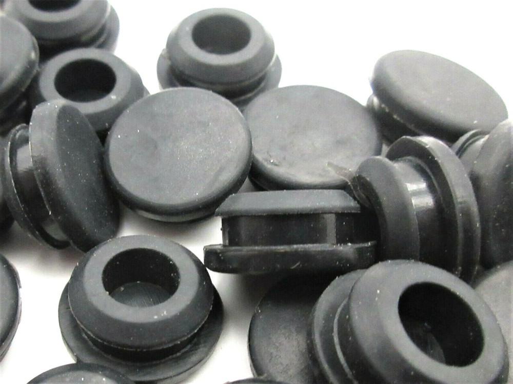 7/16” Solid Rubber Grommet Panel Plug 5/8" OD Fits 1/8” Thick Panel