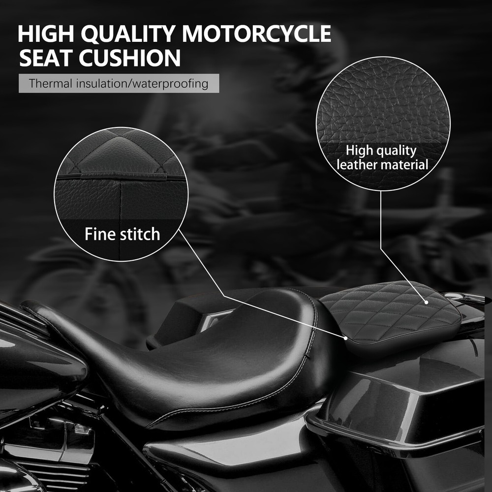 For Big Dog Chopper Rectangular Pillion Passenger Pad Seat w/ 8 Suction Cup Pad