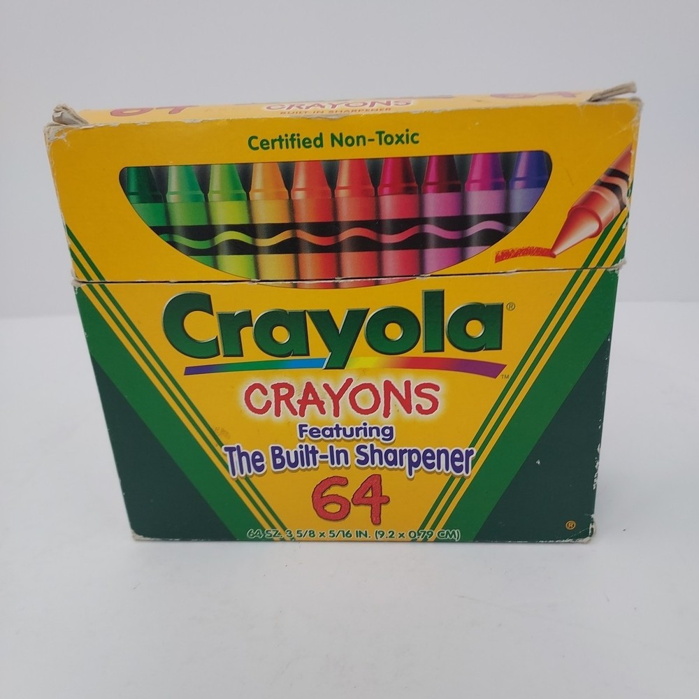 1997 Crayola 64 Box Crayons With Sharpener