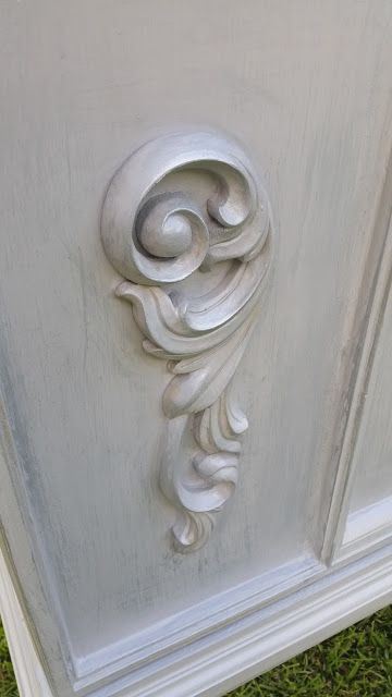 Pair Large Wood Carvings - 12" Scrolls