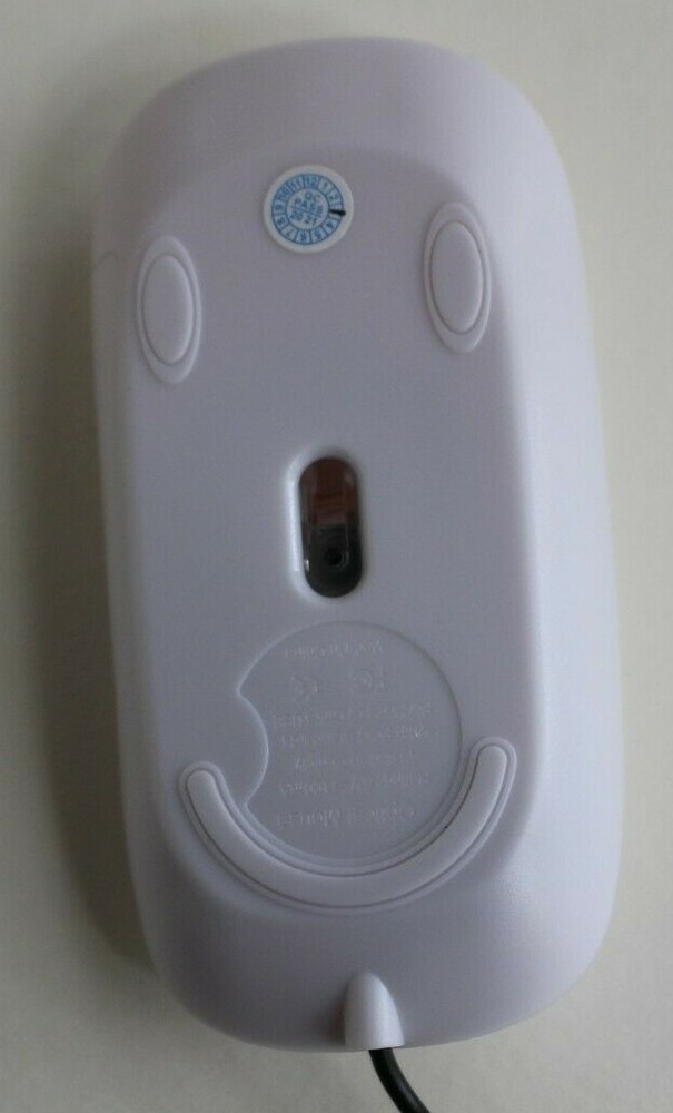 Computer Mouse USB Wired, Scroll Wheel, White, Red LED Light, For Laptop PC Mac