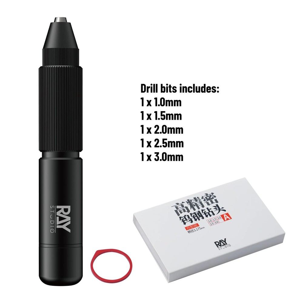 RAYSTUDIO Hatch Drill Handle with 0.1~3.2mm Drill Bits Hand Craft Drilling Tools