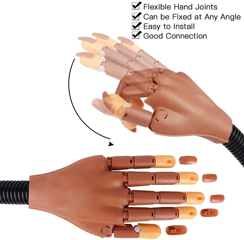 Practice Hand For Acrylic Nails Professional Nail Practice Assorted Designs Kit