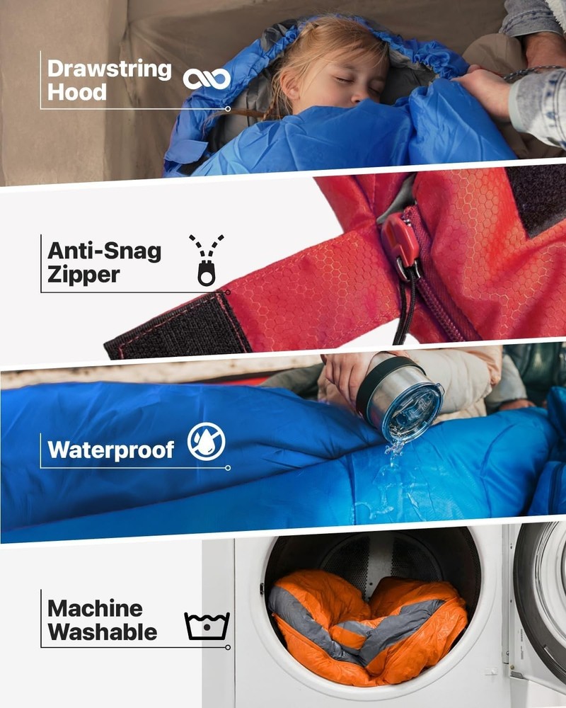 Versatile Rectangular Sleeping Bag – Lightweight Camping Essentials for All Ages
