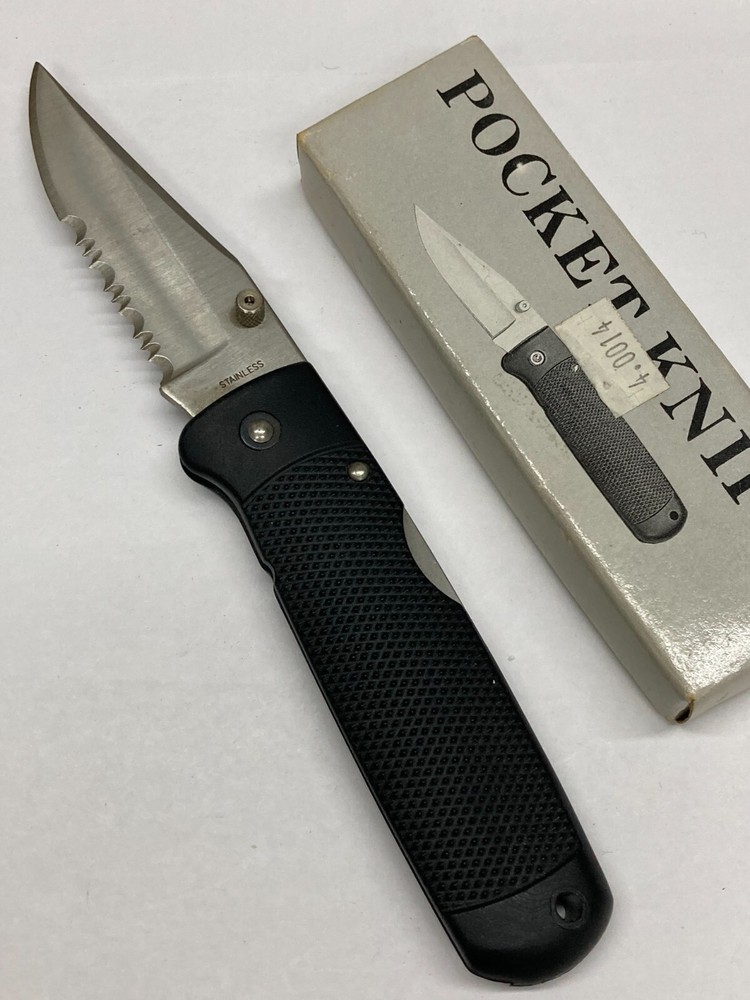 Folding Lockback Knife with Combo Blade G-003A2/YG003T