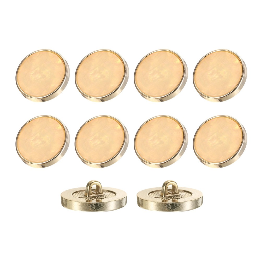 10Pcs Round Button, 25mm/1" Resin Decorative Pattern Button, Beige