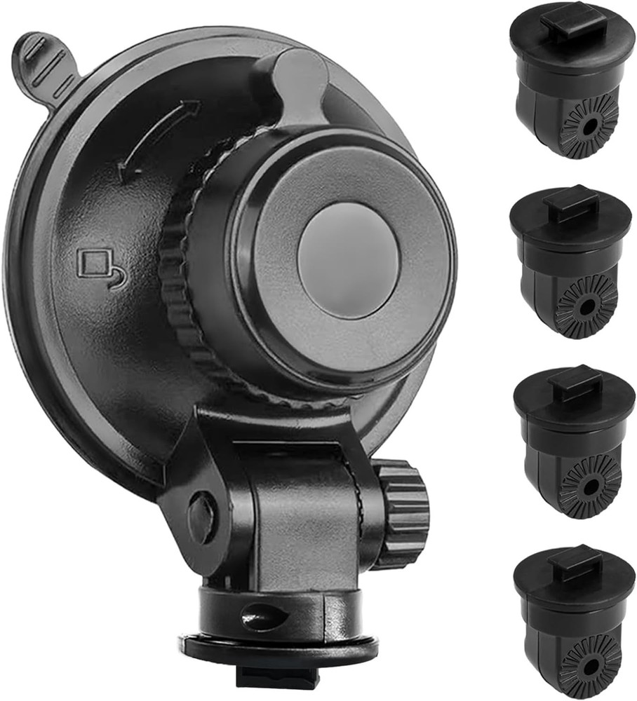 S504 5th Gen Suction Cup Dash Cam Mount - 360° Rotation, Compact Design