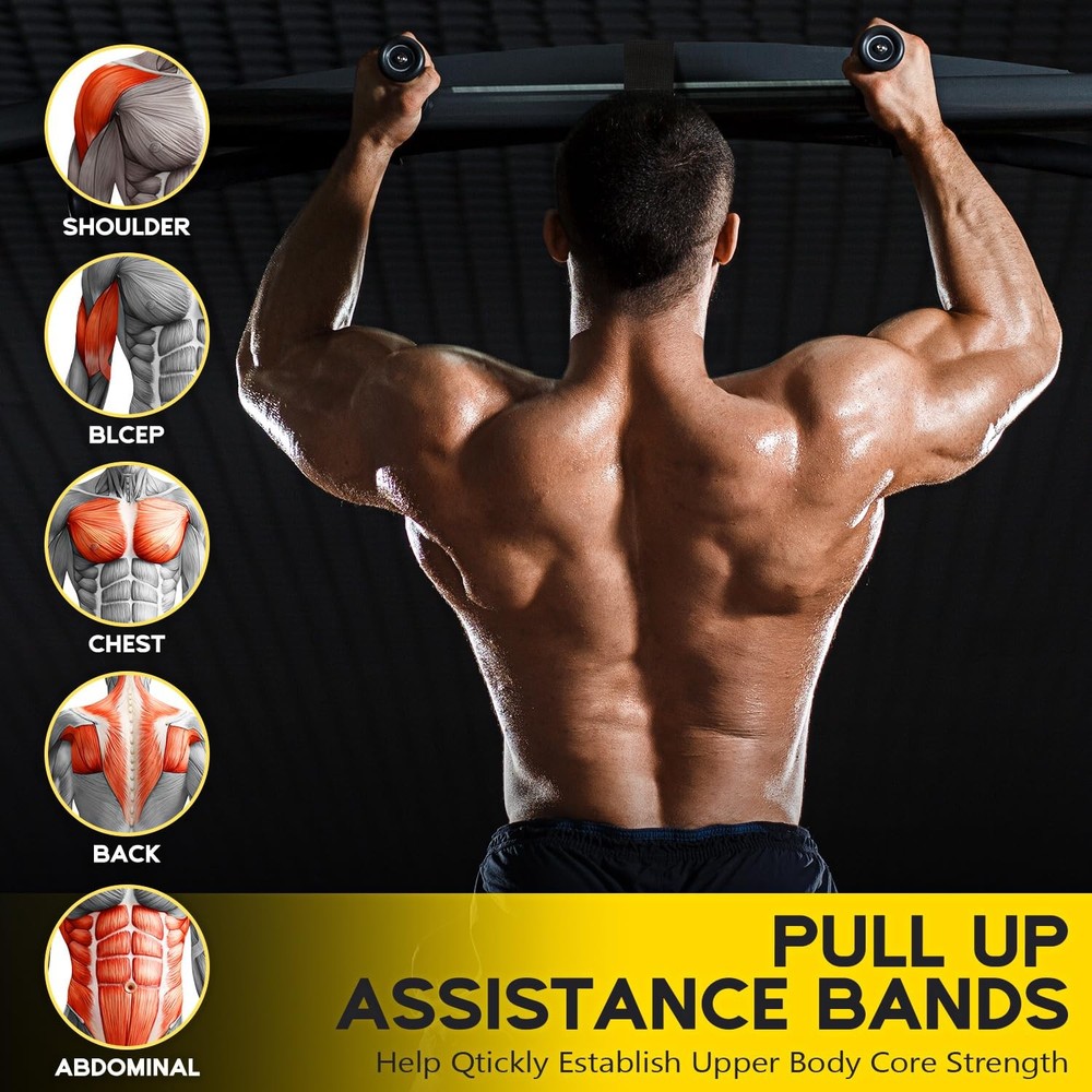 HOXWC Pull Up Assistance Bands 225lbs, Heavy Pull Up Bands, Resistance Bands ...