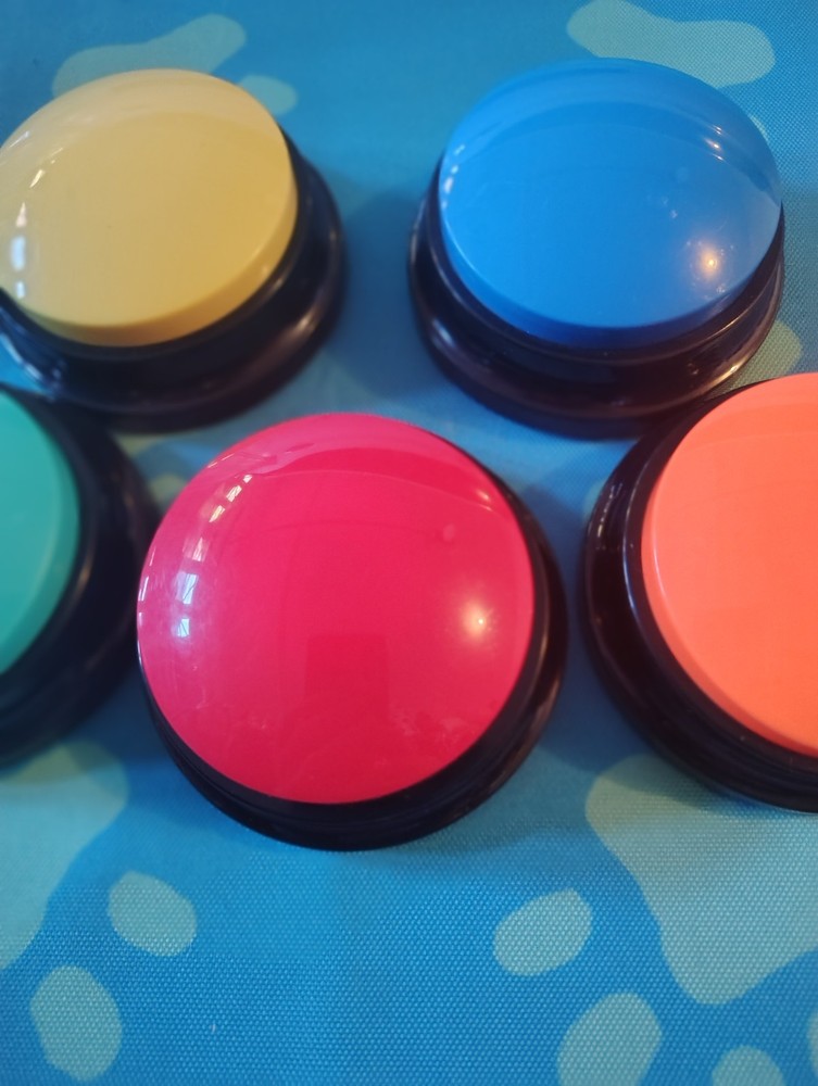 5 pcs Pet Communication Recording Training Buttons - 1 Missing Battery Back