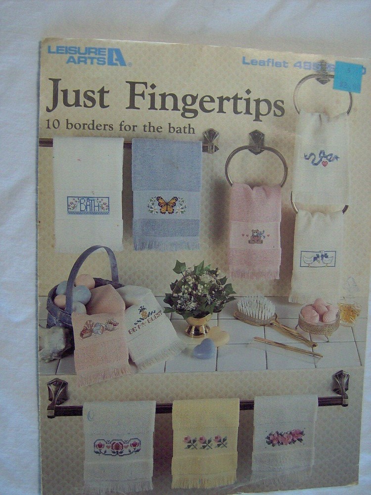 JUST FINGERTIPS 10 DESIGNS CROSS STITCH PATTERN CHART Borders Flowers Shells +++