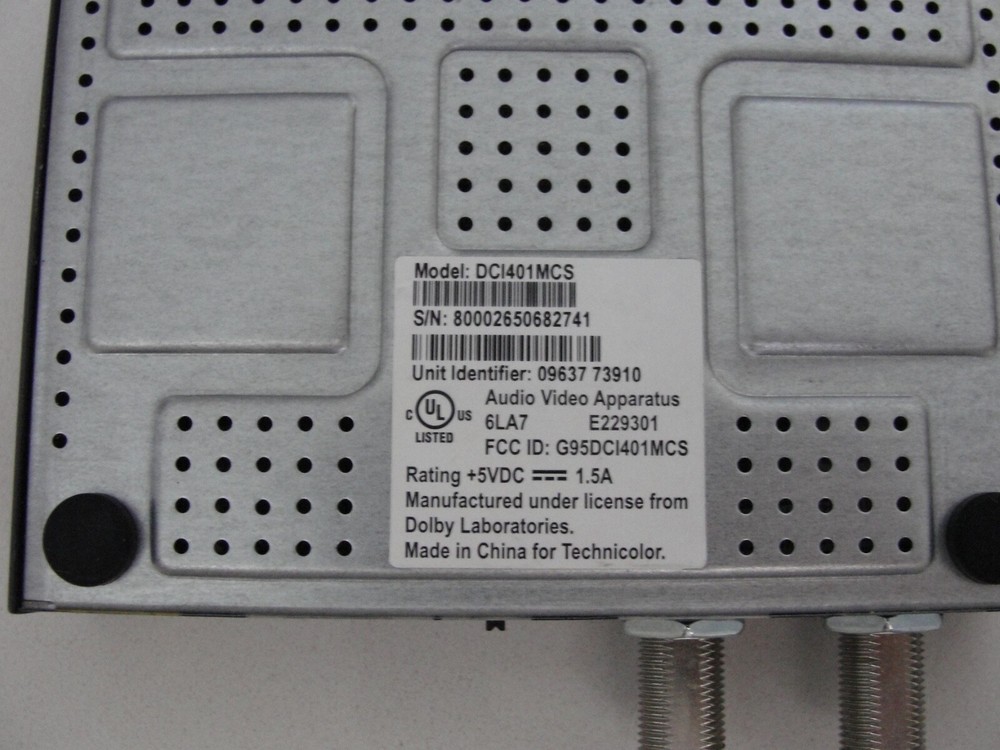 Technicolor DCI401MCS Converter With Remote. No Power Cable