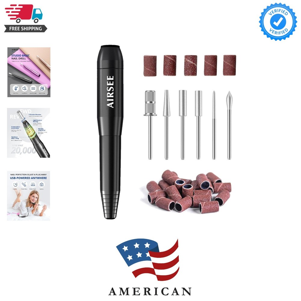 Studio Basic Electric Nail Drill, USB Portable Nail E File Machine for Profes...