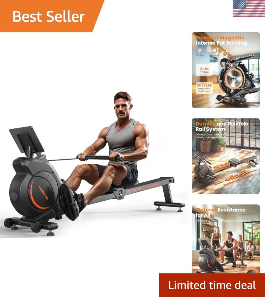 Magnetic Rowing Machine for Home Use - Bluetooth Supported & Comfortable Design