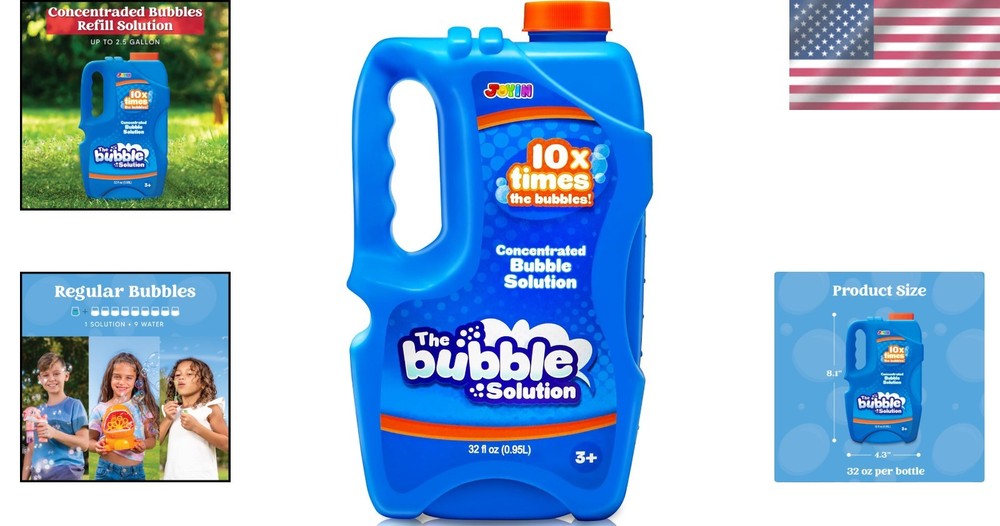 32 OZ Concentrated Bubble Solution - Makes 2.5 Gallons of Fun