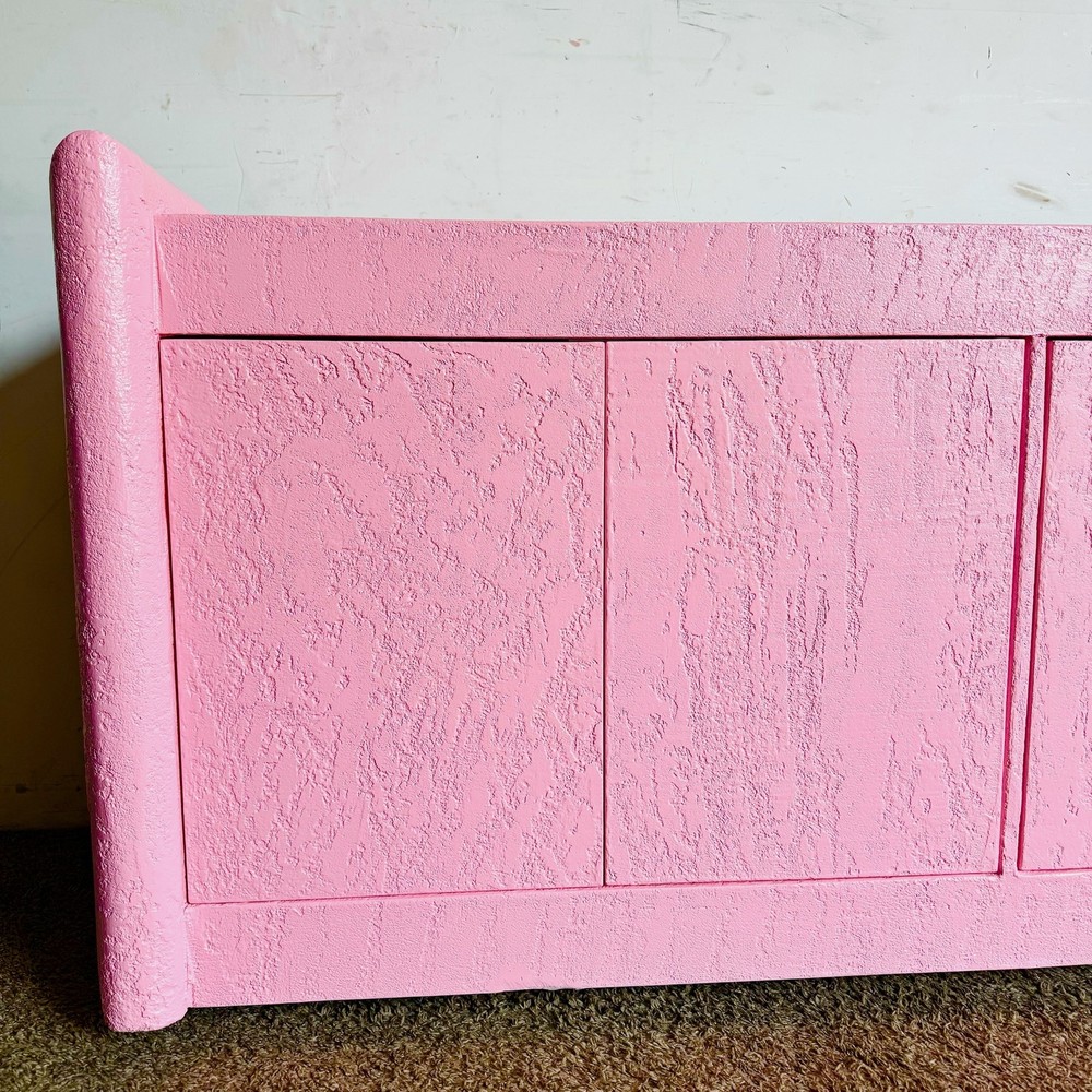 Postmodern Pink Stucco Finished Credenza