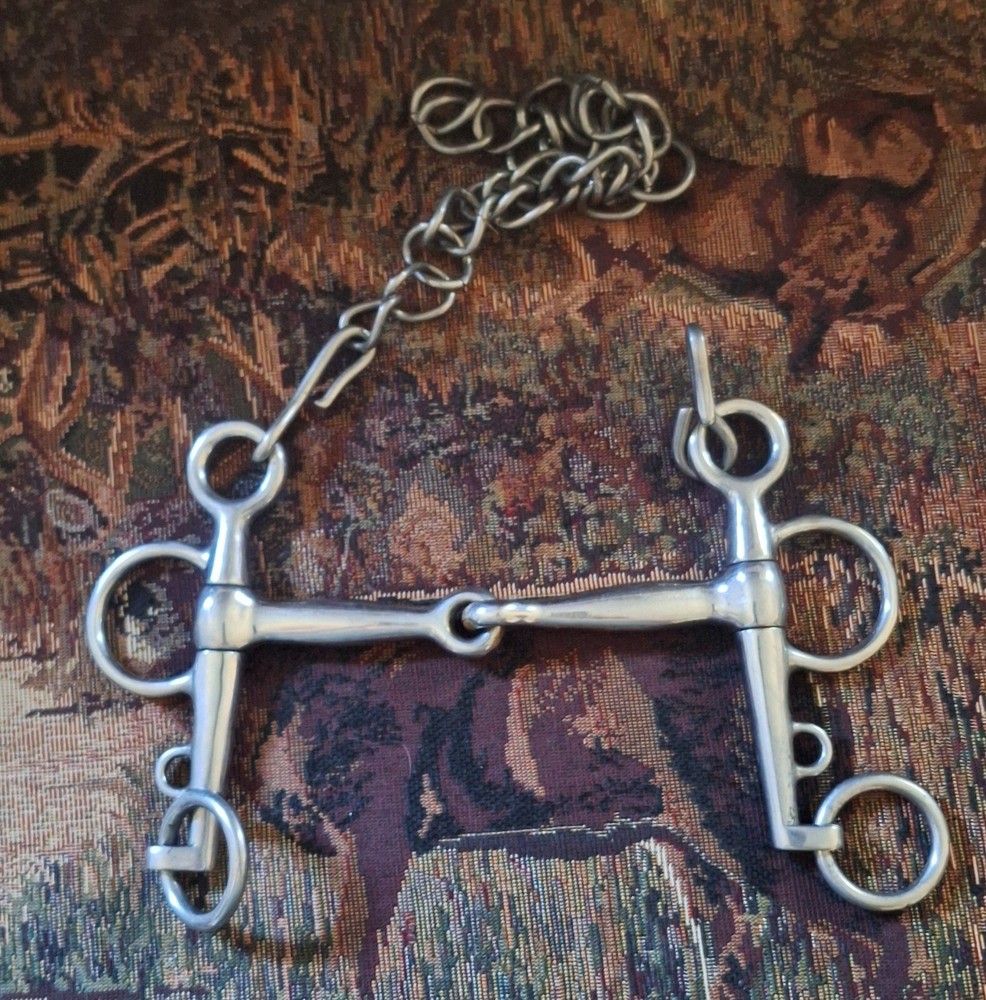 5" Pelham Snaffle Horse Bit With Curb Chain 5" Shank