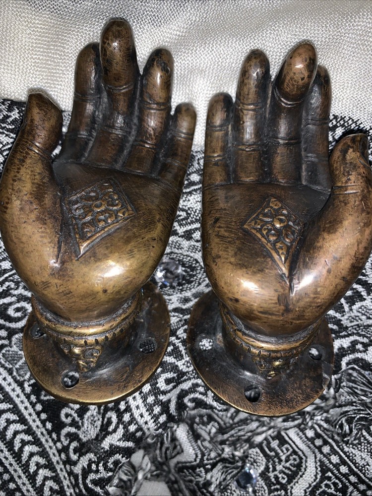 Mudra•Open Hands•PULLS•for •Desk •Closet Doors•Cupboards•Solid Brass