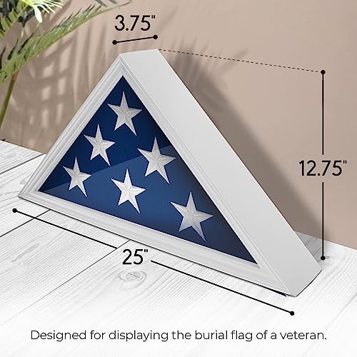 Solid Wood Flag Holder for American Veterans, Display Case for Folded American
