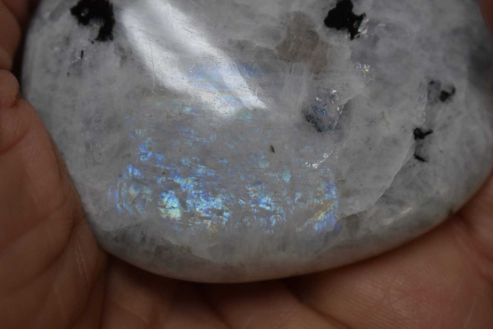 Rainbow Moonstone Palm Stone #12