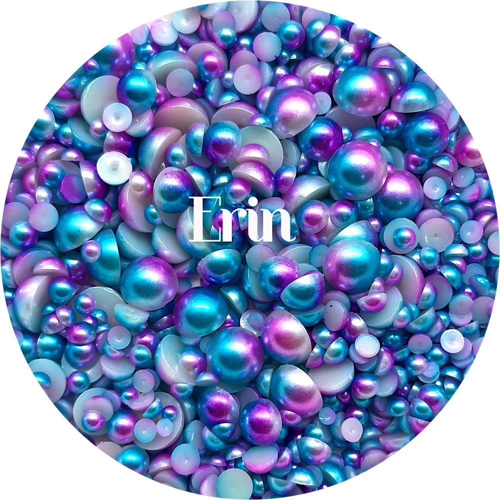 Flat Back Non-Hot Fix Pearls - Purple Blue