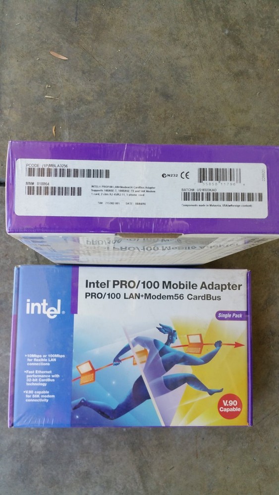 New Intel Pro 100 Mobile Adapter CardBus with Modem 56