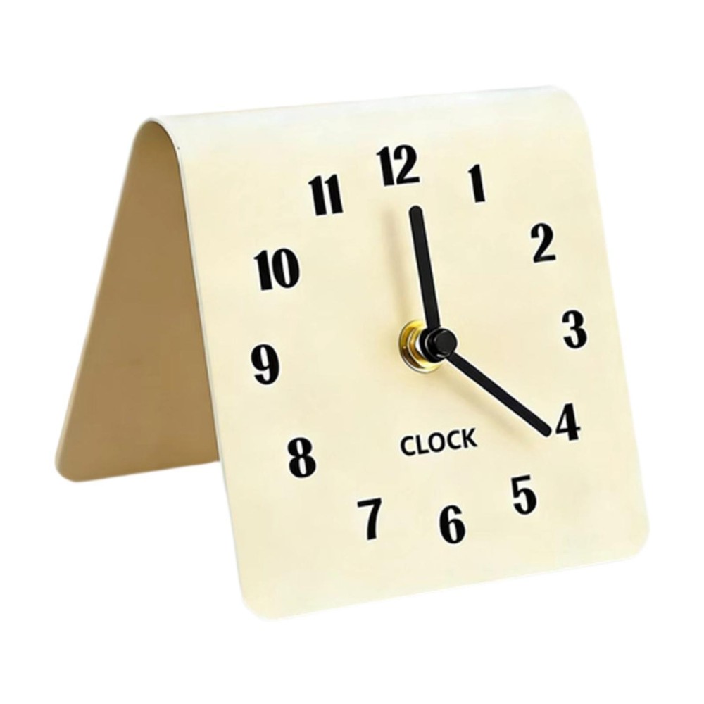 Table Analog Clock Non Ticking Ornament Silent Modern Decorative Tabletop Clock