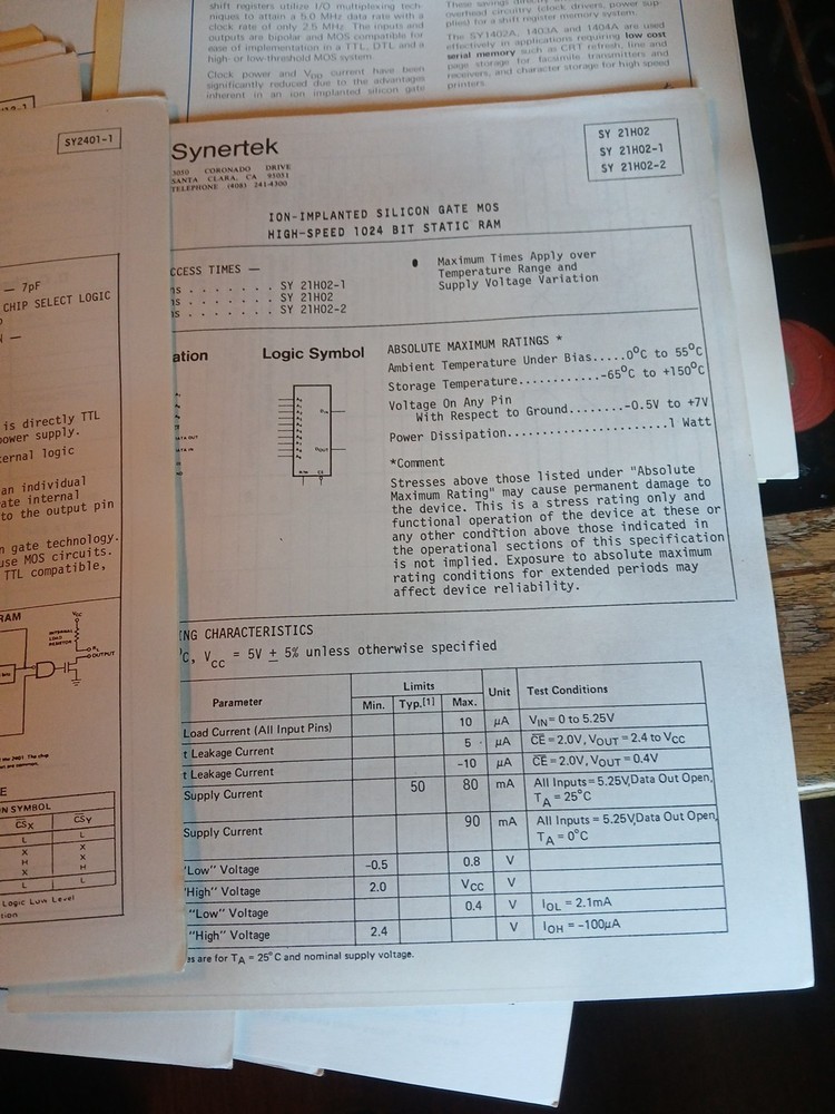 Vintage Synertek Brochures Data Sheets Folder Lot