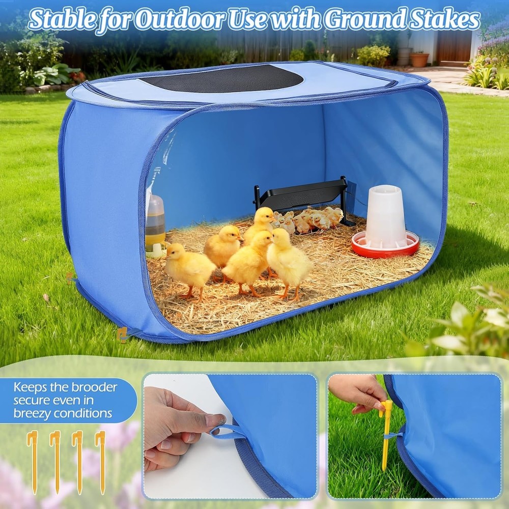 Chicken Brooder Box for Chicks, Pop Up Chick Brooder Kit with Clear Window, W...