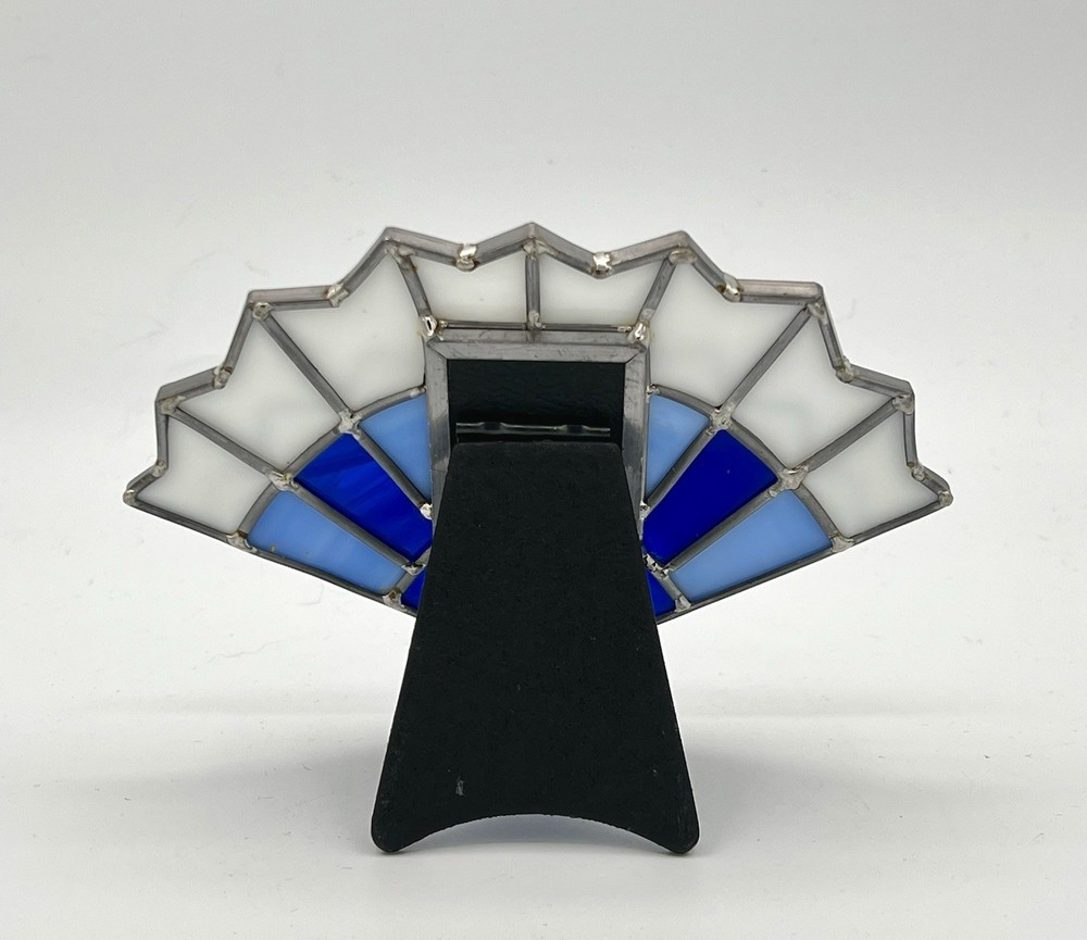 Stained Glass Blue Shell Picture Frame 6.5” X 4.5”