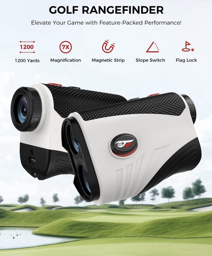 Golf Rangefinder with Slope - 1200 Yards Laser Range Rangefinder, White
