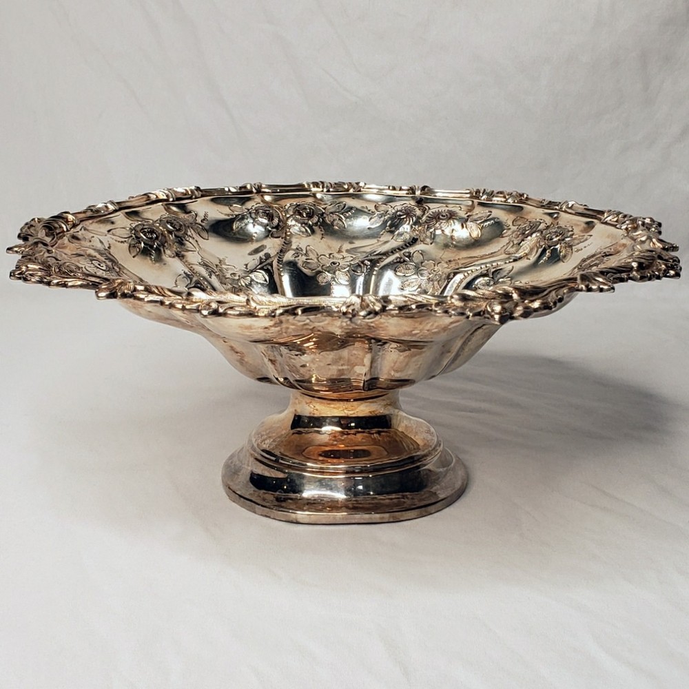 Silver Mounts Menorah Hallmark Silver Plated Serving Bowl 10”