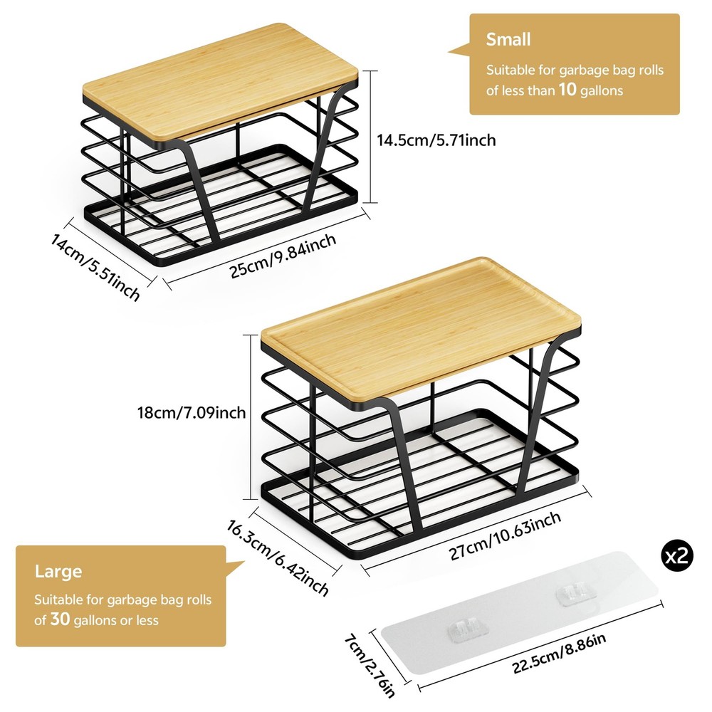 TIDIIABODE 2 Pack Stackable Storage Laundry Kitchen Organizers, Wall Mount Tr...