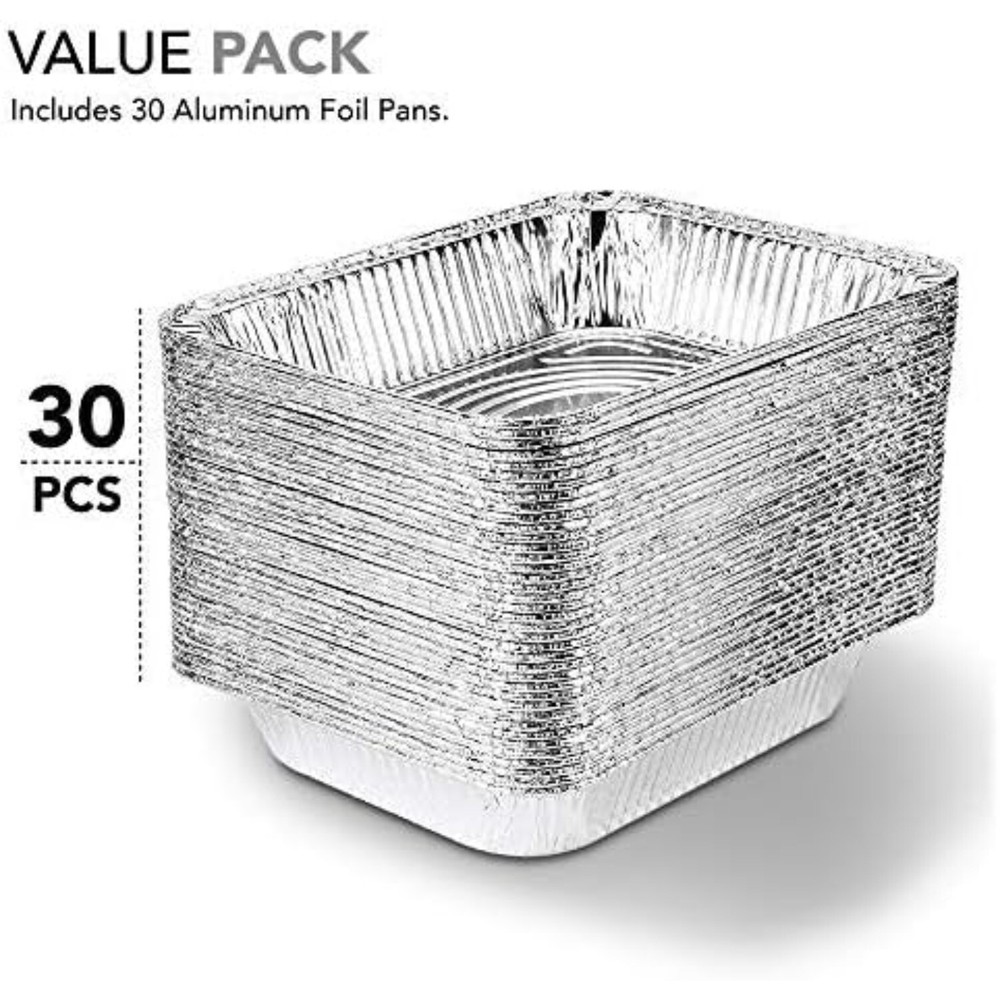 9x13 Disposable Aluminum Pans (30 pack) - Half Size Steam Table Deep Pan