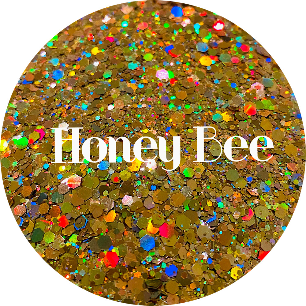 Premium Polyester Glitter - Gold Holographic Chunky Mix